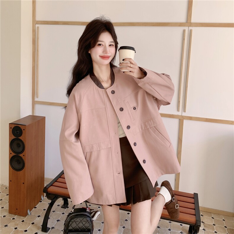 现货春季新款拼接风衣短外套26161P155K238,女装短外套,2D035