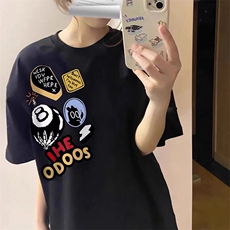 万针全刺绣工艺得物抖音高品质260克纯棉双纱美式高街短袖T恤P33，男装T恤，电商A486-1