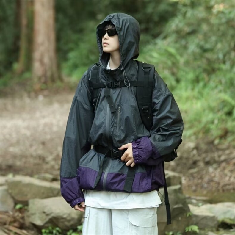 轻薄透气连帽防晒衣男夏季美式外套P40,男装夹克,星座1116-2