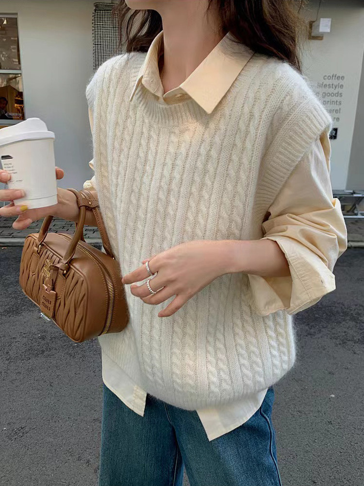 女士长袖2025新款百搭通勤,女装羊绒衫,七柒羊绒