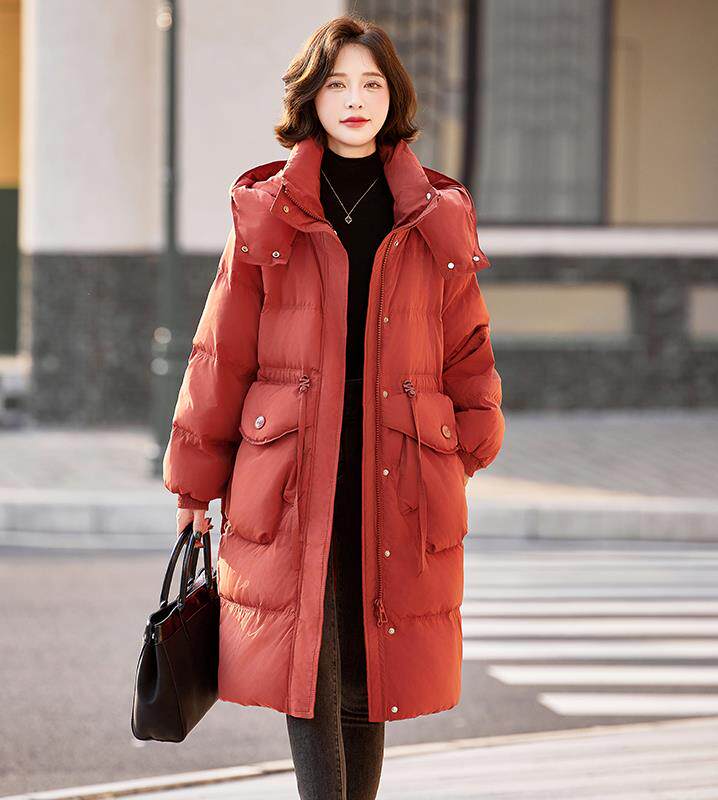 2024冬季新款时尚潮流长款羽绒服修身显瘦保暖外套，女装羽绒服，姿萝菲