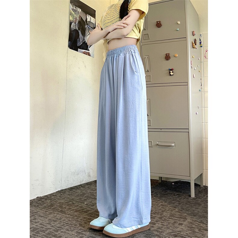 AK2331-P35山本裤女夏季高腰垂感宽松慵懒直筒休闲腿裤,女装休闲裤,星座617A-2