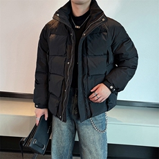 冬季时尚设计款立领棉衣男休闲保暖面包服立体格子棉服M127-P170，男装棉衣，电商B267