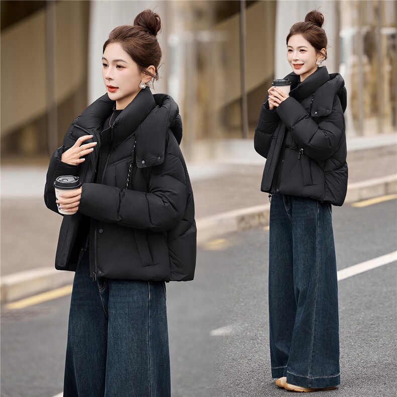 现货休闲连帽面包房2025年冬季新款羽绒服,女装羽绒服,关键词