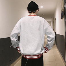 新款男装大字母印花罗纹套头圆领卫衣AW015-P30港仔1，男装卫衣，电商A003