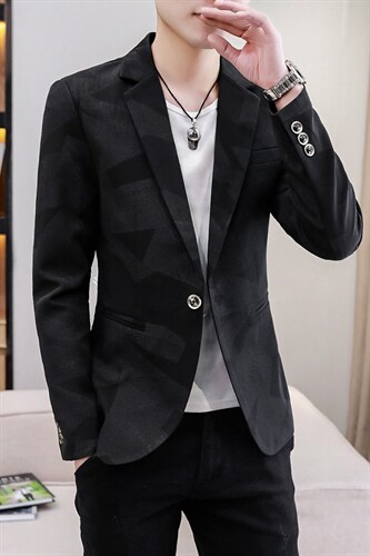 西服男宽松春秋款商务中年弹力西服休闲男士单西印花外套上衣西装,男装西服,电商B212（原钱塘6029）