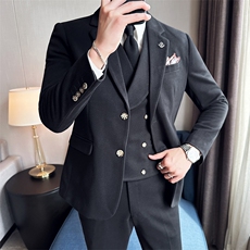 2026秋季新西装套装修身休闲商务三件套西服男士礼服KTZ1851-P335，男装西服套装，星座1105-3