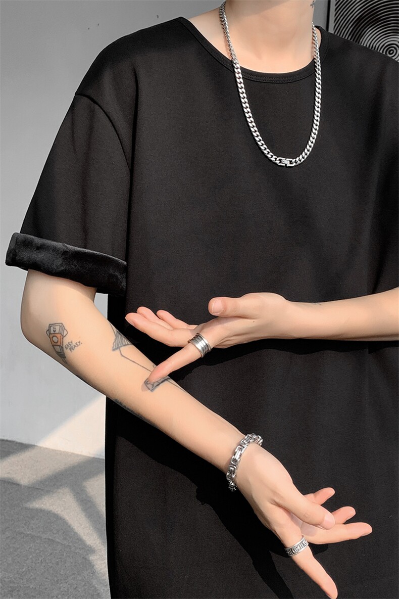 8XL-M冬季短袖男加绒加厚T恤内搭打底衫半袖打底上衣DX327P35控48,男装T恤,电商D206-1