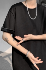8XL-M冬季短袖男加绒加厚T恤内搭打底衫半袖打底上衣DX327P35控48，男装T恤，电商D206-1