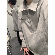 新款cleanfti纯色流行慵懒灰色垫肩短款夹克男简约CXZ413，男装夹克，星座1116A（原606A-3）