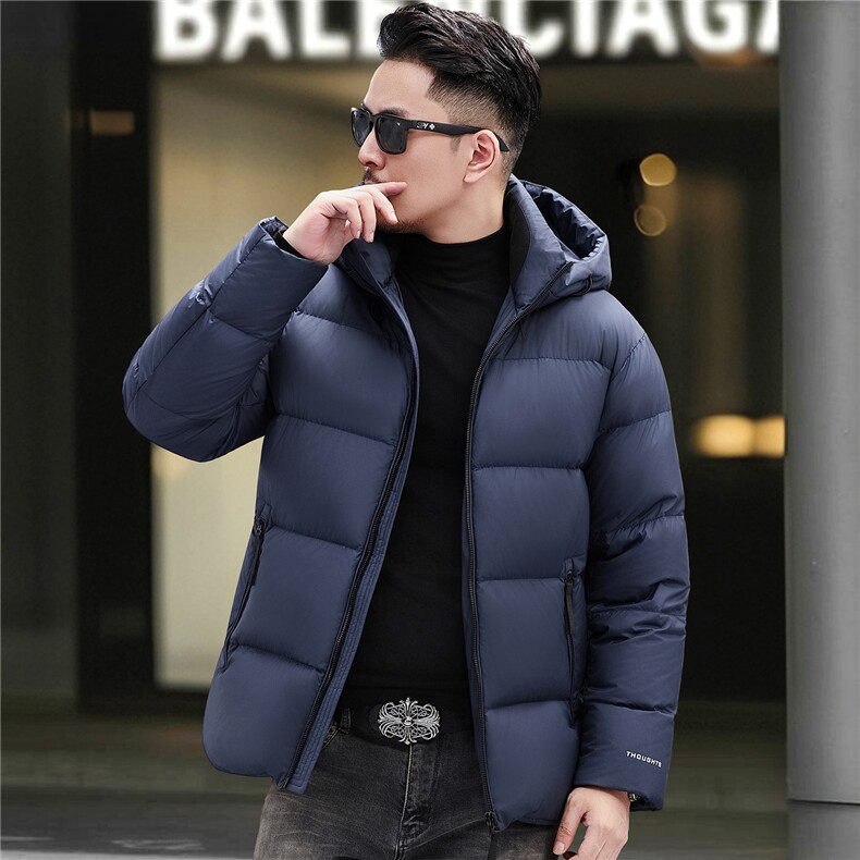 主推新款冬季短款85绒子白鹅绒羽绒服外套中年男装加厚羽绒服夹克图片