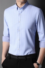 AG12553钱塘2020-3中青年春季长袖休闲商务衬衫外套打底上衣P50，男装衬衫，钱塘207-3