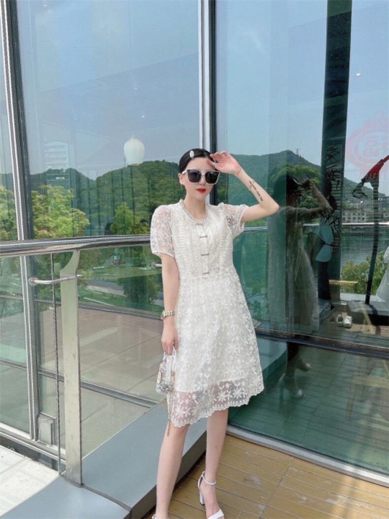 2021夏季纱镂空连衣裙，女装连衣裙，漫迪MD