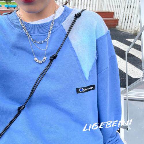 秋季拼接扎染卫衣，女装卫衣/绒衫，郦歌贝妮