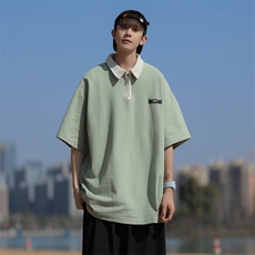 翻领短袖T恤男简约百搭休闲打底五分袖POLO衫F913P28，男装Polo衫，星座1116-2