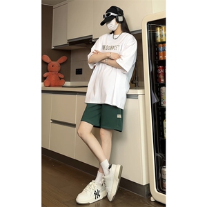 垫肩T恤高街潮牌镭射反光字母印花纯棉短袖1213-T2429-P35图片