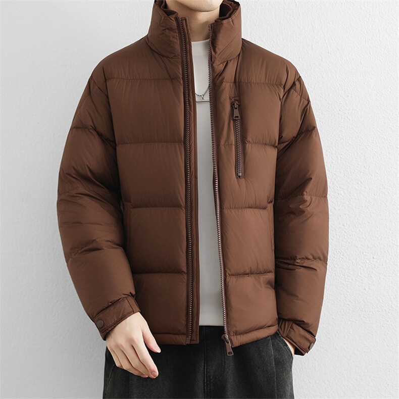 极简风立领休闲羽绒服男士高端90白鸭绒保暖上衣冬季御寒外套,男装羽绒服,星座914