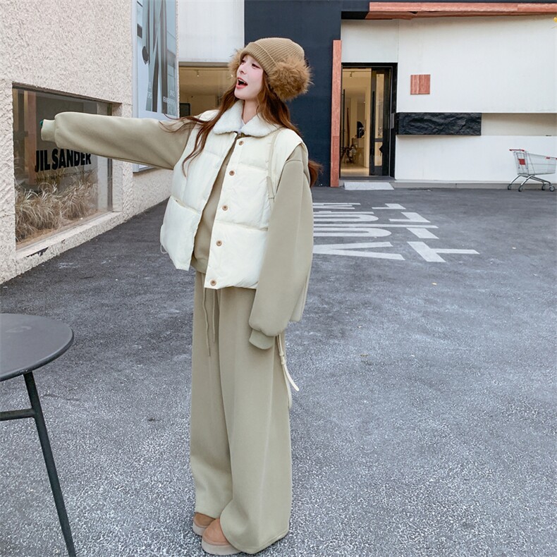 【】毛毛卫衣套装+羽绒马甲三件套5589-P360-K538,女装套装/套裙,2C305