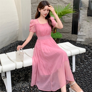 酒红色连衣裙2025新款女夏轻熟风高级感气质精致法式收腰天丝长裙图片