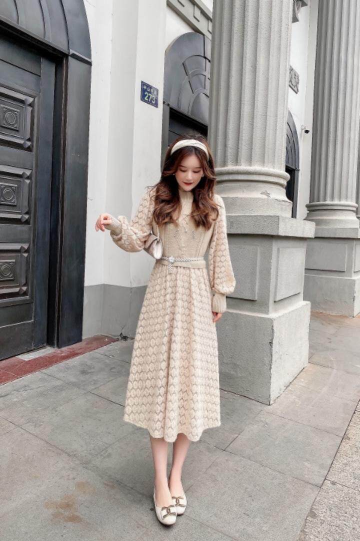 现货、磨毛珍珠连衣裙，女装连衣裙，艾丹迪蔓