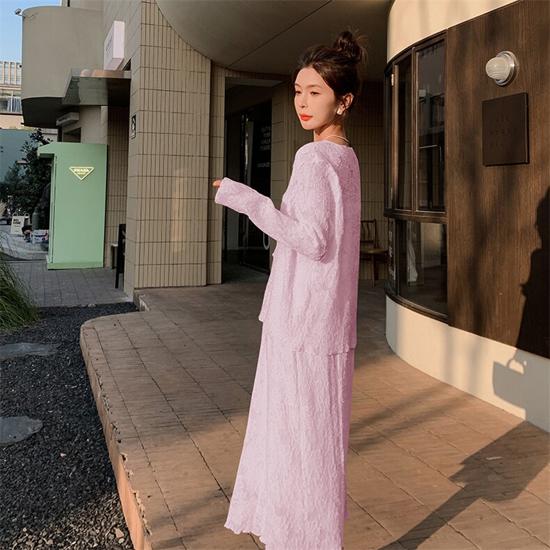 2024春季新款优雅蕾丝长袖连衣裙显瘦气质女神风,女装连衣裙,灵力轩