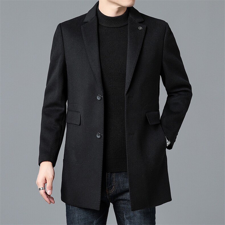 MY2282秋冬男士新款双面呢大衣羊毛外套呢子外套羽绒内胆P390，男装毛呢大衣，电商B360