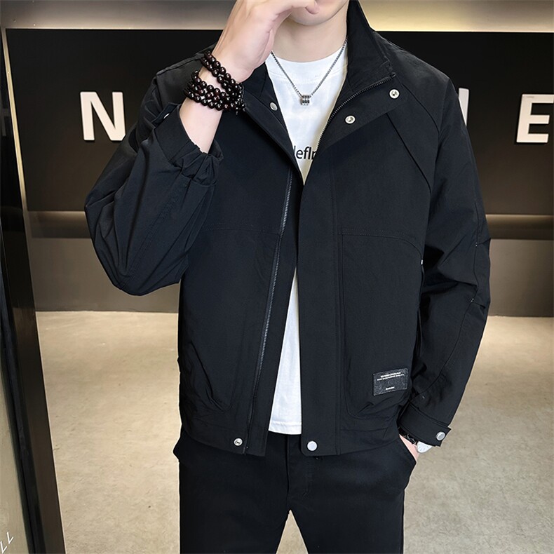 JK905-P85外套2026新款潮流青年休闲夹克衫男装立领上衣服,男装夹克,星座507A（原星座306B-2）