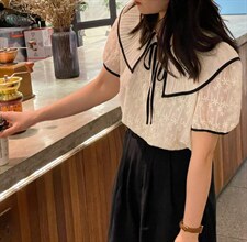 压皱领设计上衣，其它，唯品