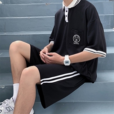 2023夏季polo衫短袖套装ins潮流百搭jk制服运动套装衣服T634-P45，男装T恤，星座512-2