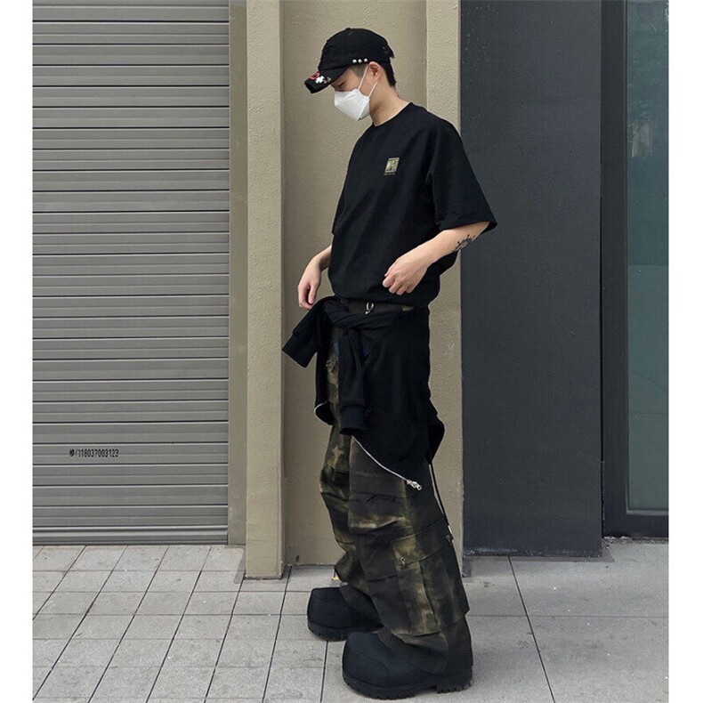 抖音得物品质夏季美式高街220克宽松纯棉潮牌印花短袖T恤MT30特15,男装T恤,电商A486-1