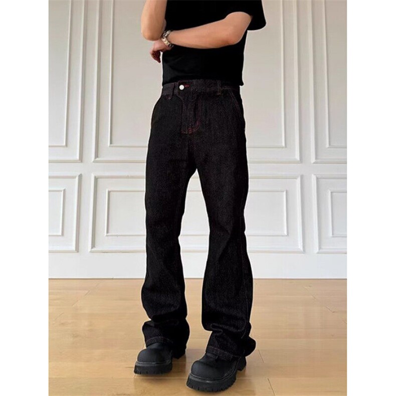 甄枚前高街撞色红线cleanfit美式原牛男女微喇牛仔裤NB3075,男装牛仔裤,星座1116A（原606A-3）