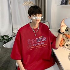 抖音得物二开现货220克夏装重磅美式高街宽松短袖t恤MT180，男装T恤，电商A486-1