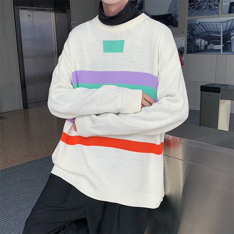 2024秋冬新款毛衣男韩版时尚休闲宽松圆领上衣A161-2-M2042-P48，男装针织衫/毛衣，电商A161-2