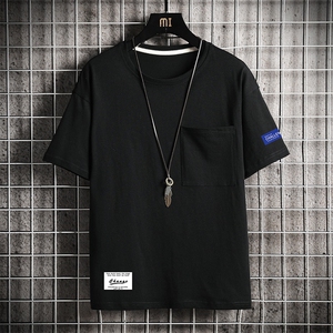 DX24062-P25大口袋百搭短袖t恤男大码半袖体恤上衣服