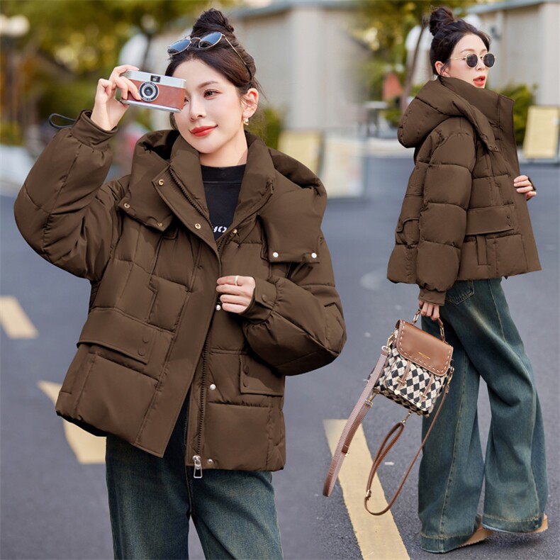 时尚保暖女款棉服冬季新款面包服宽松显瘦羽绒棉外套,女装棉衣/棉服,利佳可人