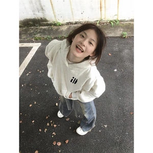 CX275-P49 美式灰色卫衣女2025新款小个子秋冬宽松慵懒风图片
