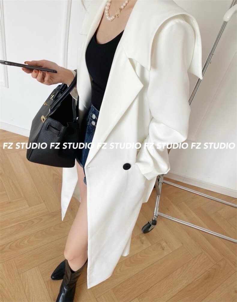 【现货】秋季新品，海军领风衣外套，女装风衣，F/TU