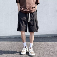 日系大口袋工装短裤男夏季2025潮牌宽松五分裤男士K6212-P35，男装牛仔裤，星座412-3
