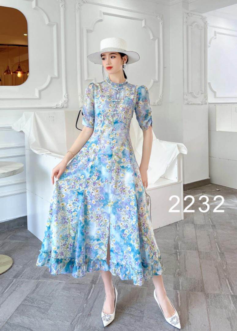 【现货】2022夏季新款韩版碎花雪纺连衣裙，女装连衣裙，珍·洛曼