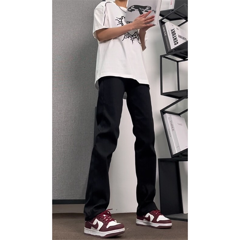 现货抖音品质黑色弹力修身直筒牛仔裤量大价格还可谈!,男装牛仔裤,星座310A-4