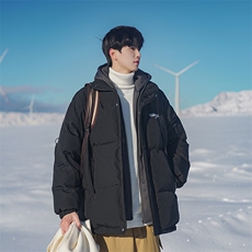 B225-W8633-P118-X148----聚酯纤维--假两件双面印花棉服外套，男装棉衣，电商B225