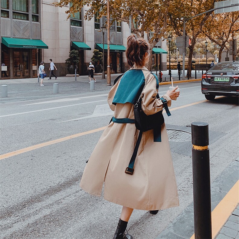 爆！新势力周主推原创设计拼色风衣B011-900p140控198点击率高，女装风衣，Mushroom