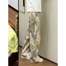 NZ1065LL-特P70复古牛仔裤印花长裤涂鸦直筒休闲裤，男装休闲裤，星座1007（原301D）