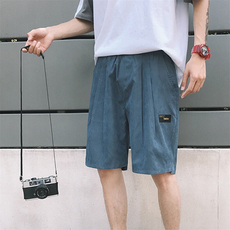 20夏季港风桃皮绒贴标短裤男宽松五分裤工装短裤特价504-K014-P15，男装休闲裤，星座504