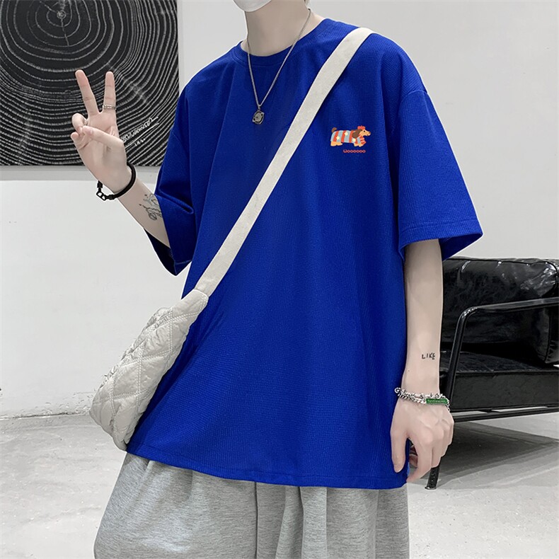 华夫格t恤男短袖男大码五分袖HT73438-P22,男装T恤,电商A040
