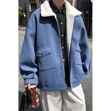 TP98N58毛呢羊羔毛棉服加绒加厚OVERSIZE韩版宽松上衣外套，男装棉衣，电商A170