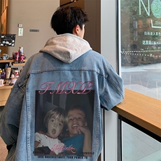 复古水洗牛仔外套男春季美式高街oversize潮牌工装夹克JK1047-P88，男装工装外套，星座1103-3