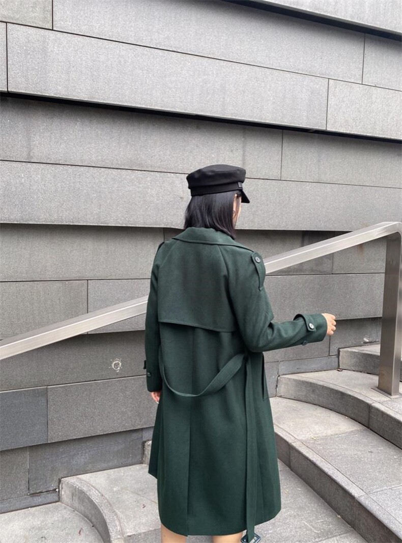 【现货】2021秋季长款风衣精纺TR面料系列款，女装风衣，蓝典