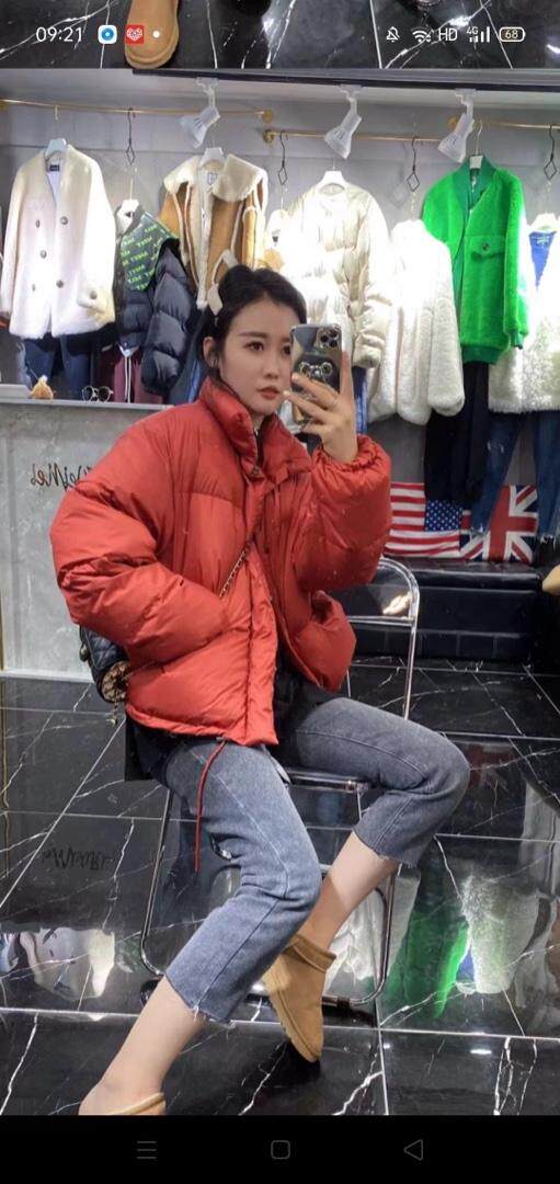 枣红色羽绒服，女装羽绒服，DD+(4F)