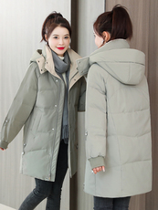 冬季羽绒棉服女2024年新款韩版ins棉衣中长款棉袄加厚外套潮，女装棉衣/棉服，雅佳俏
